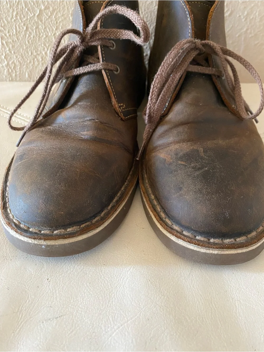 Clarks Brown Leather Chukka Boots Lace-up Cabincore Size 9.5